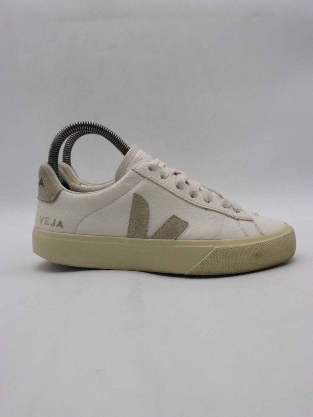 Veja Campo Women's Size 5 Sneakers White Beige Leather Casual Shoes